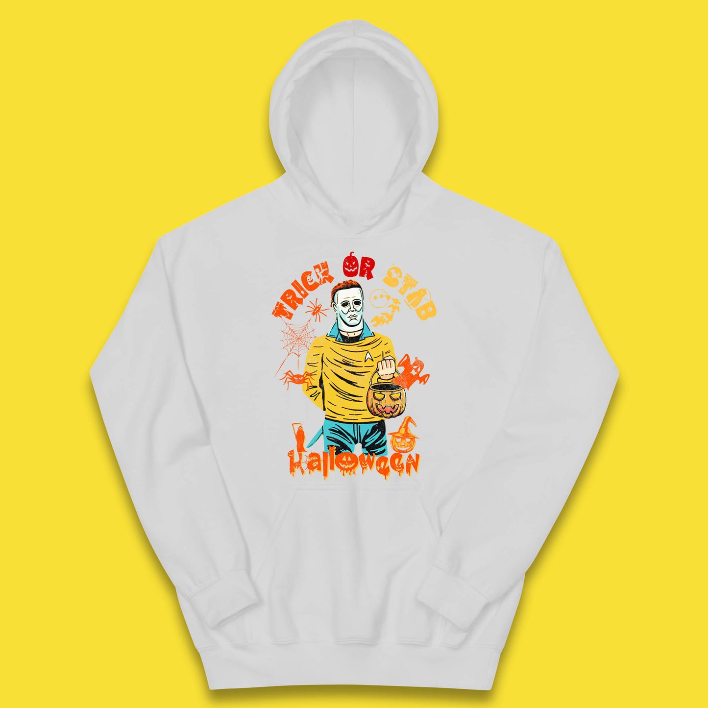 Trick Or Stab Halloween Michael Myers Stab Trek Trick Or Treat Kids Hoodie