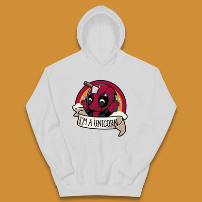 I'm A Unicorn Funny Deadpool Rainbow Colors Marvel Avengers Superhero Fictional Character Kids Hoodie