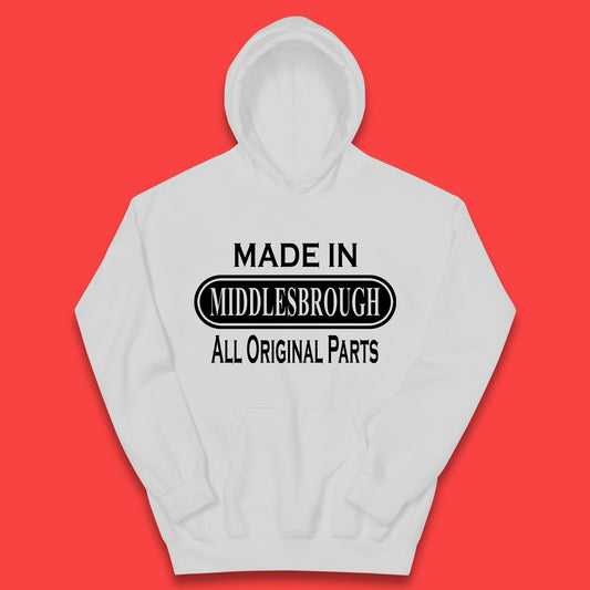 Made In Middlesbrough All Original Parts Vintage Retro Birthday Town In North Yorkshire, England Gift Kids Hoodie