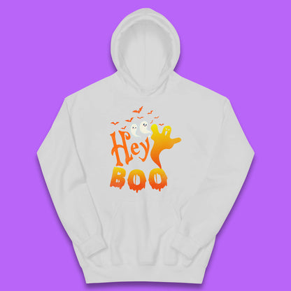 Whispers in the Moonlit Night Hey Boo Horror Scary Costume Halloween Boo Wear Kids Hoodie