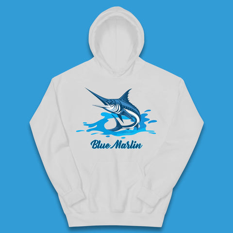 Blue Marlin Fishing Kids Hoodie