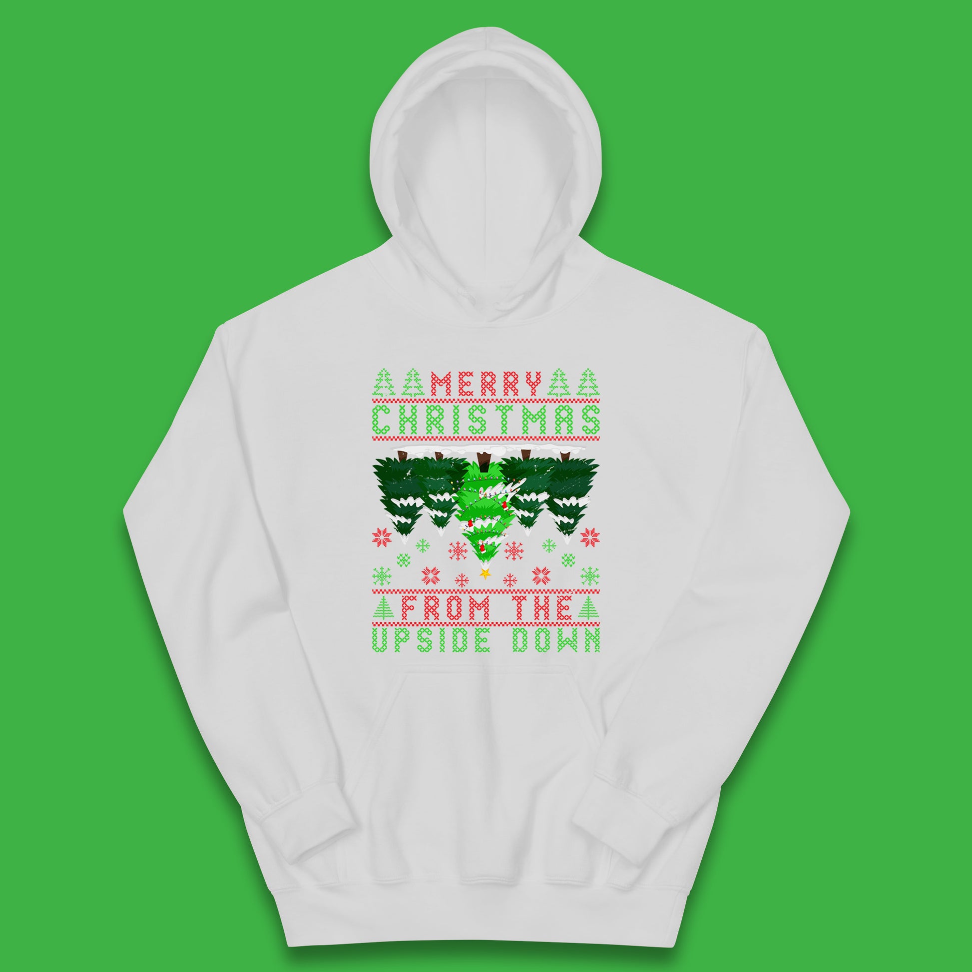 merry christmas from the upside down tree hoodie
