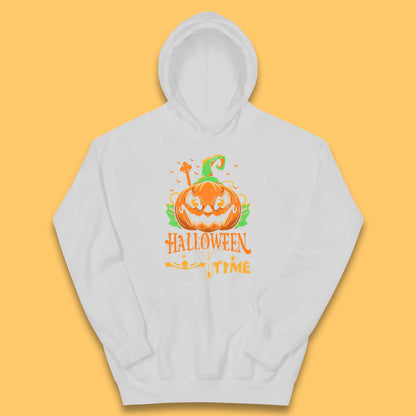Halloween Time Scary Face Jack O Lantern Horror Pumpkin Halloween Scary Night Kids Hoodie
