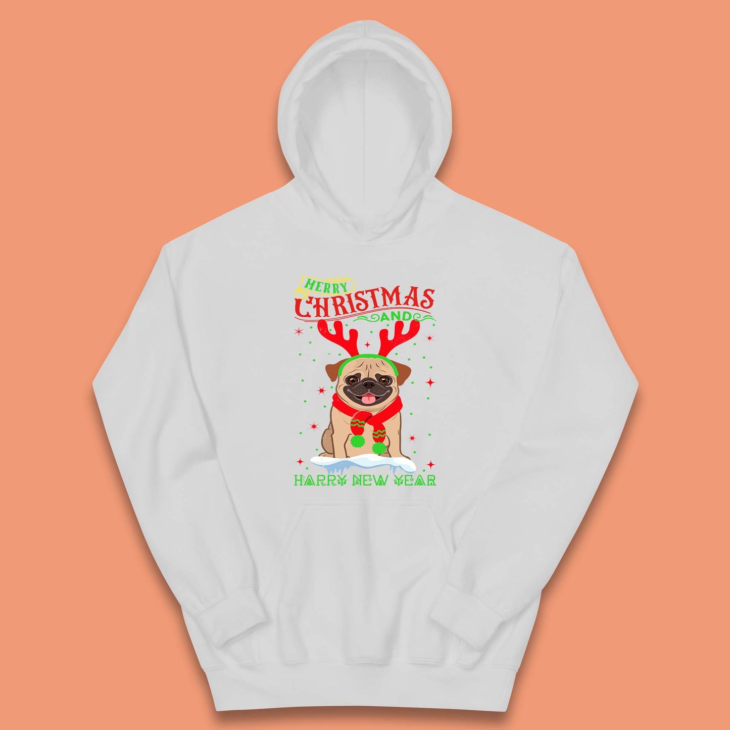 christmas pug dog hoodie