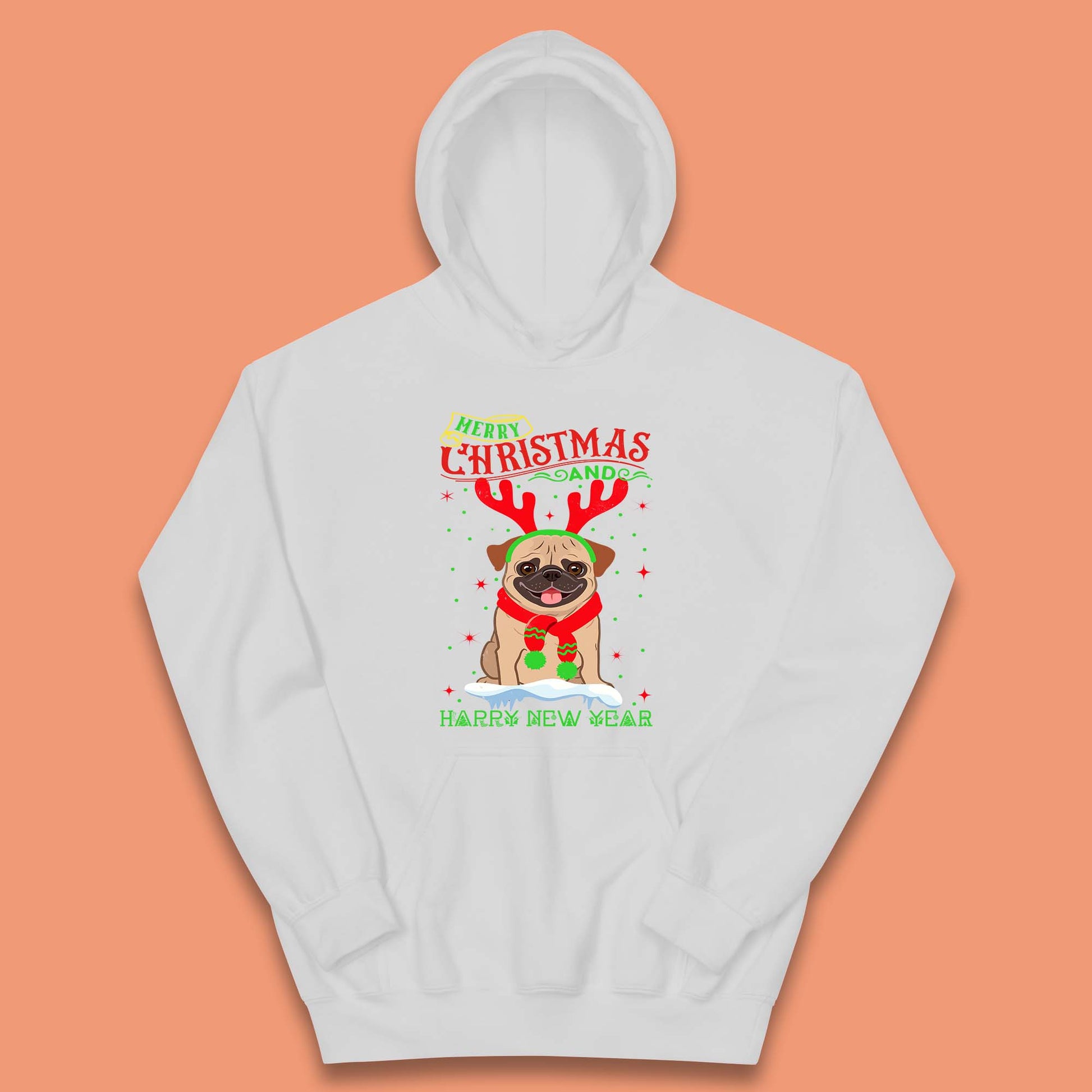 christmas pug dog hoodie