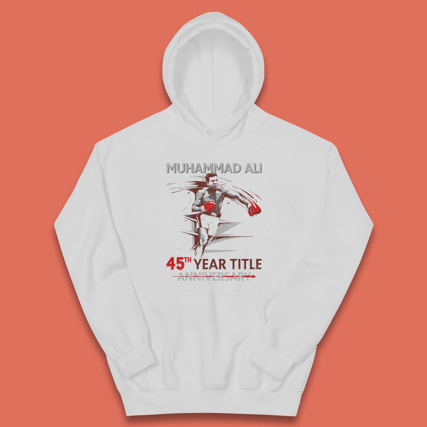 Muhammad Ali 45th Year Title Anniversary World Boxing Champion American Heavyweight Boxer Kids Hoodie