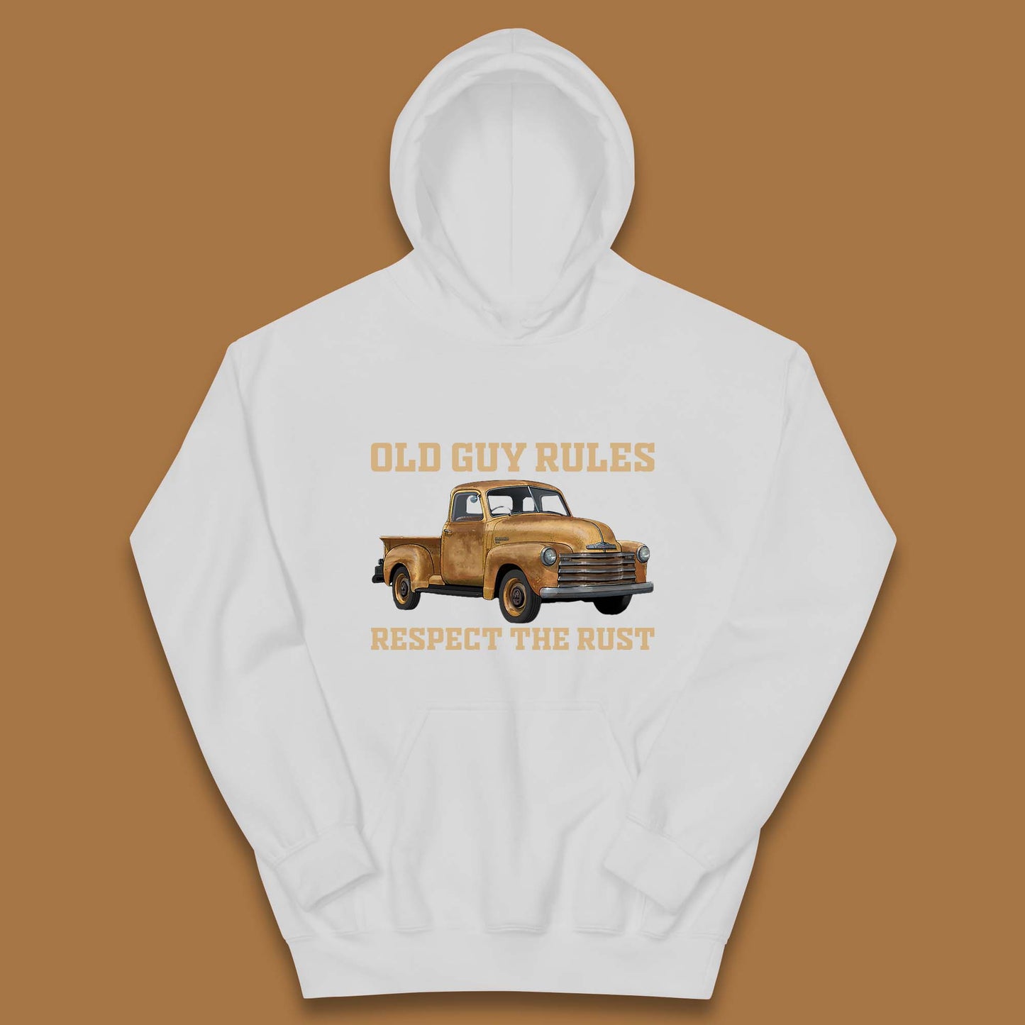 Old Guy Rules Respect The Rust Truck Classic Antique Truck Enthusiasts Kids Hoodie