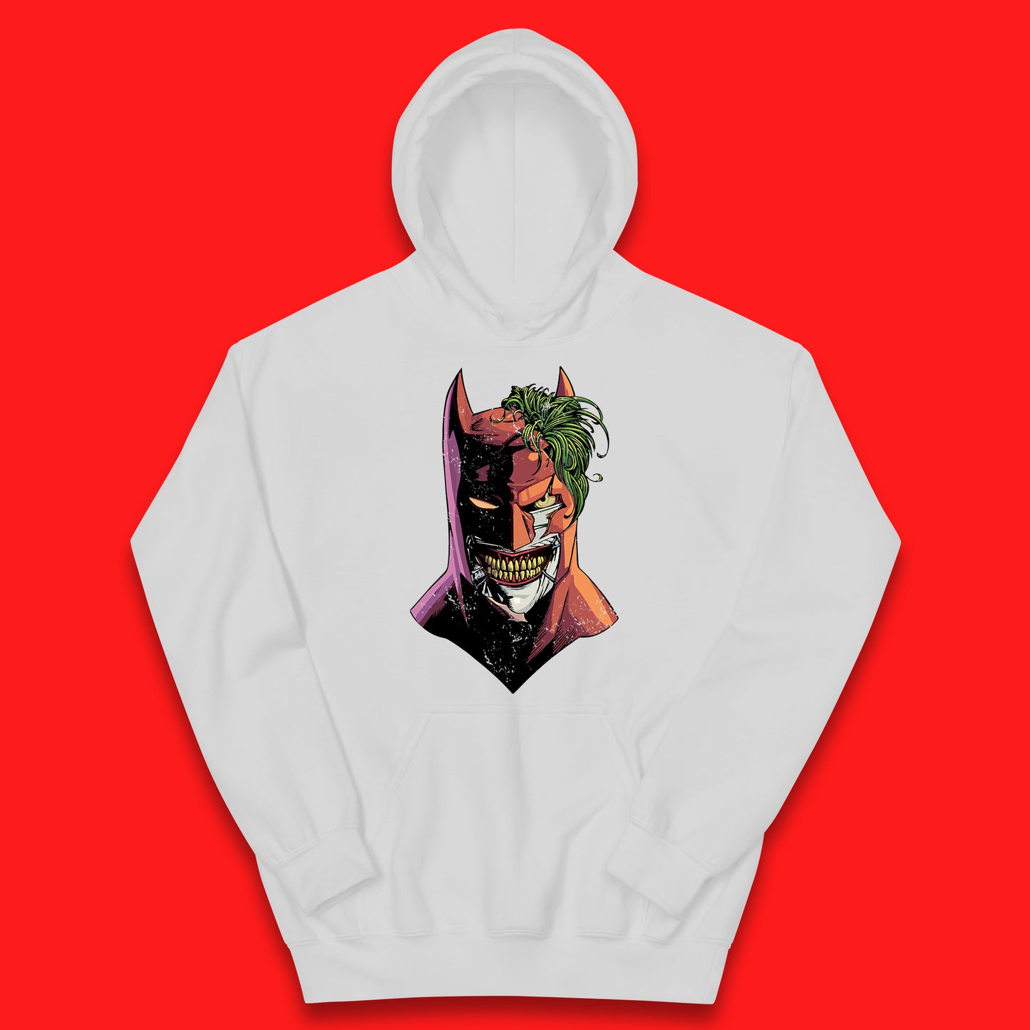 DC Comics Batman Mouth Wall Batman X The Joker Spoof Supervillain Comic Book Character Kids Hoodie