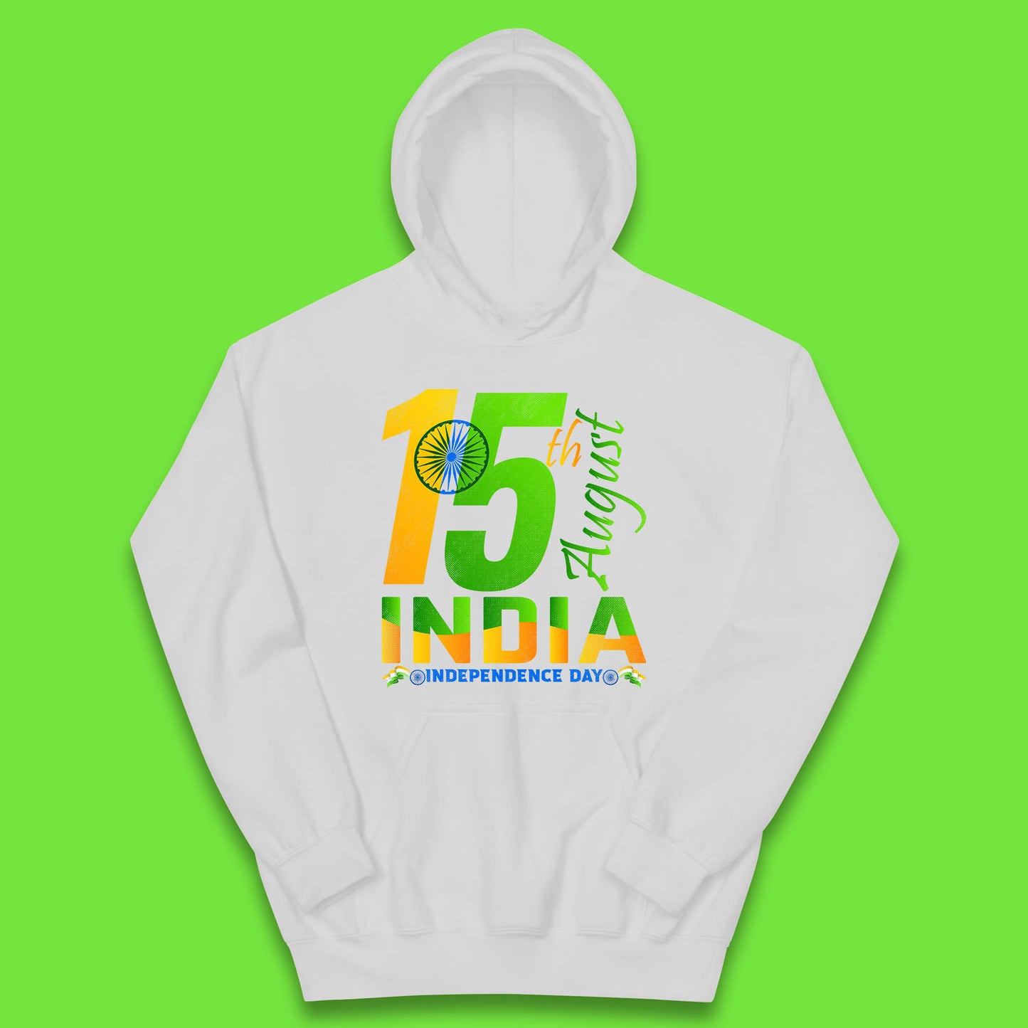 15th August India Independence Day Patriotic Indian Flag Indian Pride Kids Hoodie