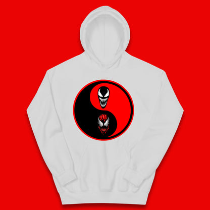 Marvel Comics Carnage And Venom Fictional Movie Character Anime Yin Yang Spoof Kids Hoodie