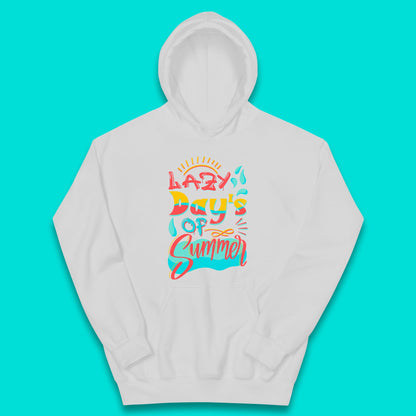 Lazy Days Of Summer Vintage Retro Sunset Surfer Beach Holiday Trip Kids Hoodie