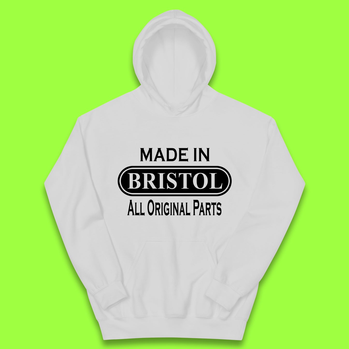Made In Bristol All Original Parts Vintage Retro Birthday City in South West England Gift Kids Hoodie