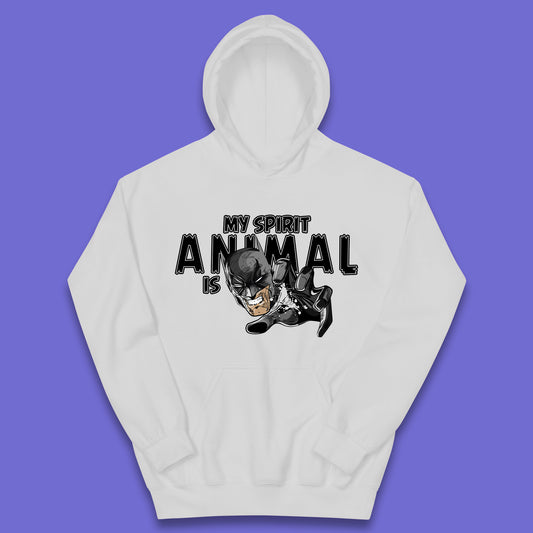 My Spirit Animal Is Batman Funny DC Comics Humor Statement Superhero DC Movie Character Kids Hoodie