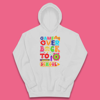 Game Over Back To School Gaming Lover Colorful School Costume Gift Kids Hoodie