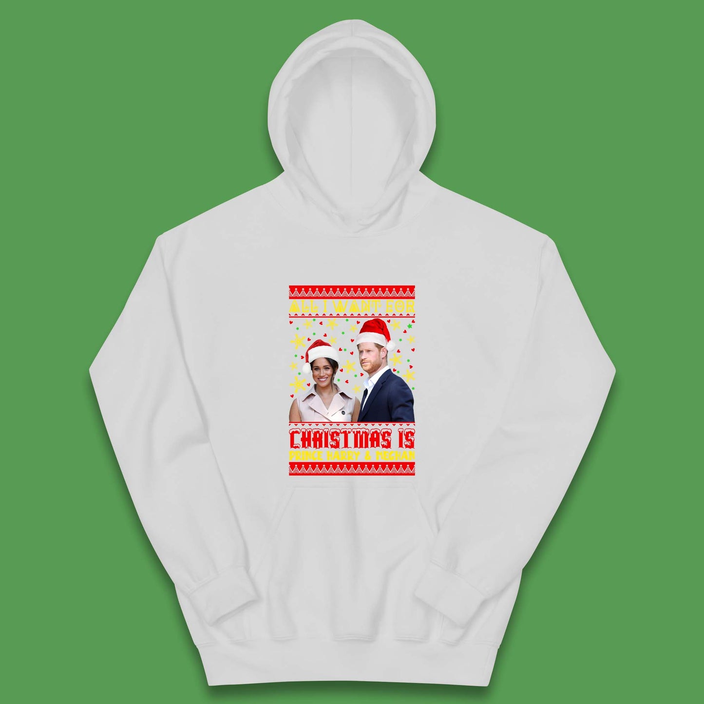 Prince Harry & Meghan Christmas Kids Hoodie