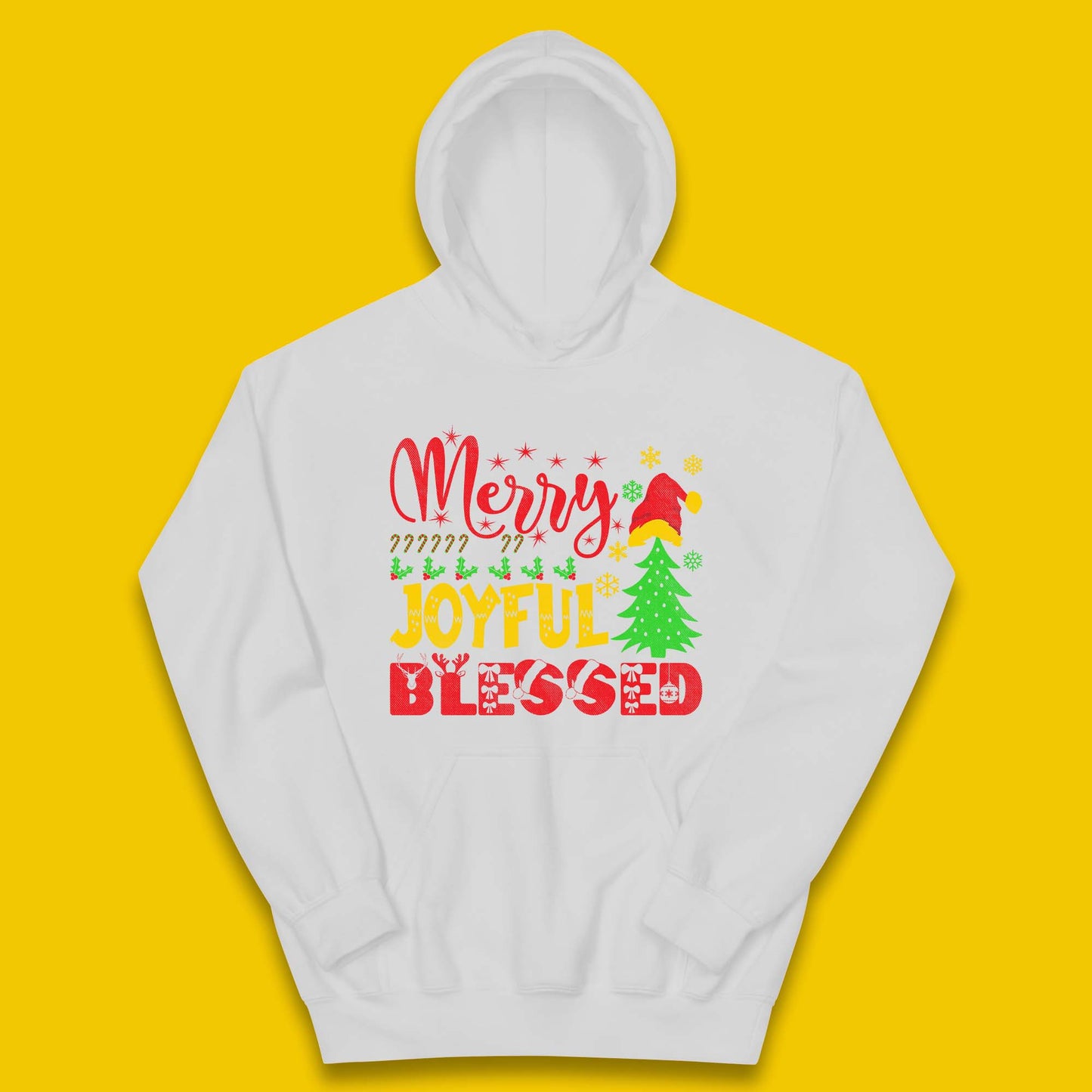 Merry Joyful Blessed Christmas Kids Hoodie