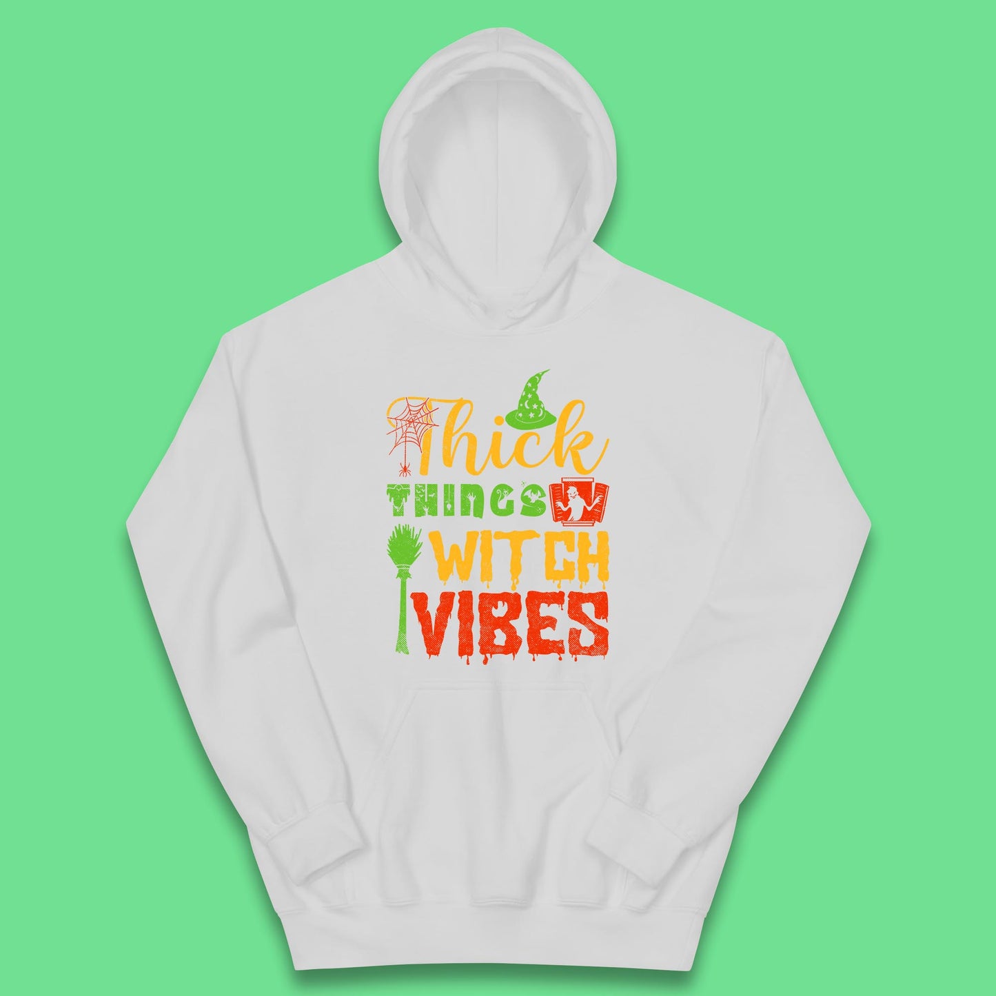 Thick Things Witch Vibes Halloween Magic Spooky Witches Witchcraft Kids Hoodie