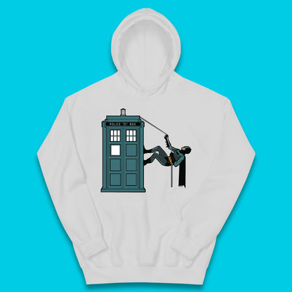 Batman Climbing Police Public Call Box DC Comics Superhero Movie Character Kids Hoodie