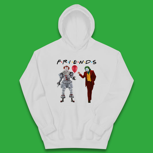 IT Pennywise Clown And Joker Friends Inspired Horror Scary Halloween Movie Characters Kids Hoodie