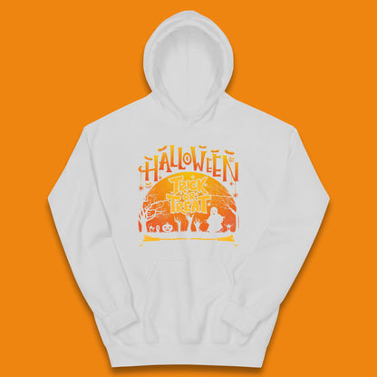 Halloween Trick Or Treat Horror Boo Ghost Creepy Zombie Hands Out Of Graveyard Kids Hoodie
