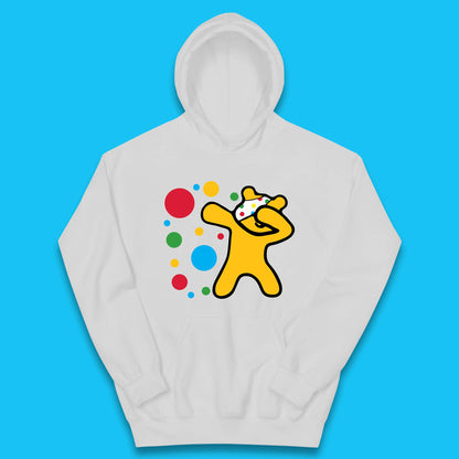 Dabbing Spotty Pudsey Bear Children In Need Dab Dance Spotty Day Donation Kids Hoodie
