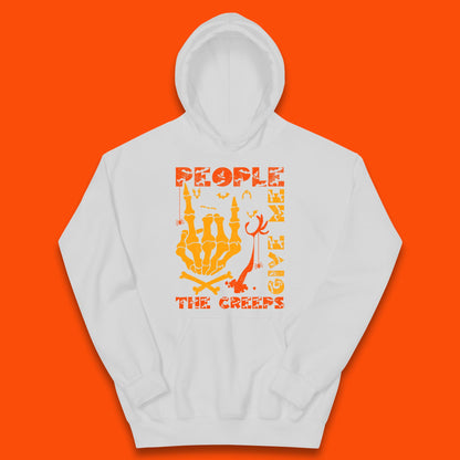 People Give Me The Creep Skeleton Hand Halloween Spooky Creepy Season Kids Hoodie