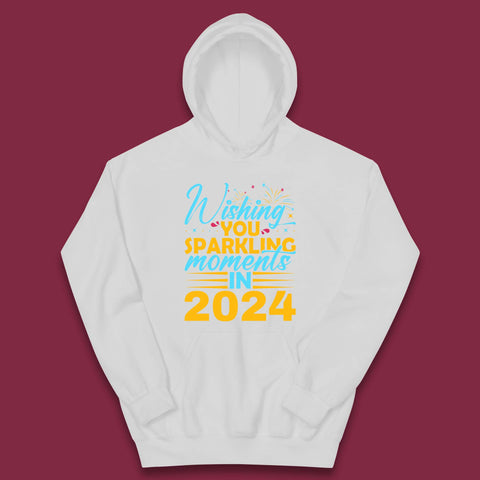 Wishing You Sparkling Moments in 2024 Kids Hoodie