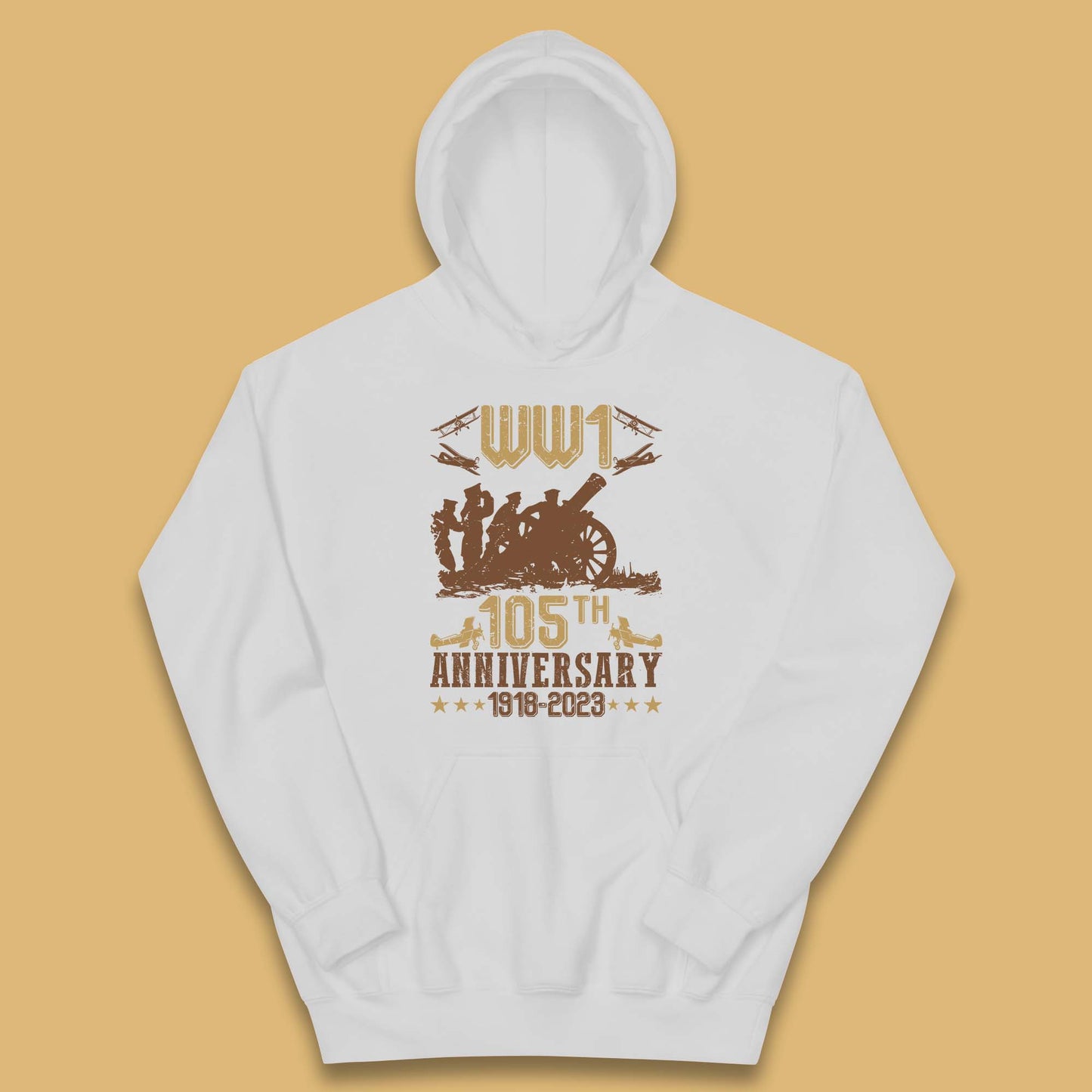 WW1 105th Anniversary 1918-2023 End Of World War I Remembrance Day Kids Hoodie