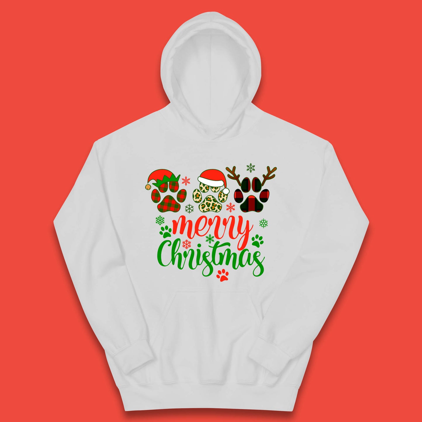 dog & cat paws christmas hoodie
