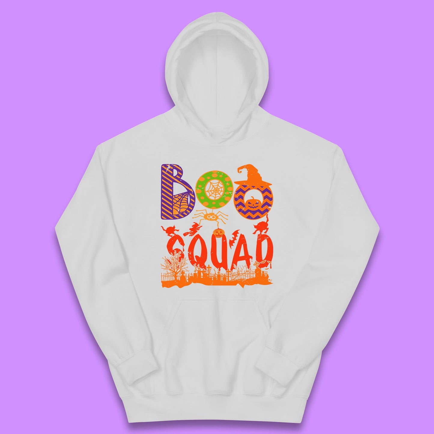 Boo Squad Halloween Matching Costume Horror Boo Crew Kids Hoodie