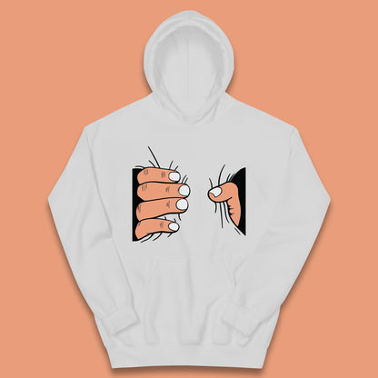 Crushing Handshake Big Hand Squeezing Funny Hand Grabbing Photographic Kids Hoodie