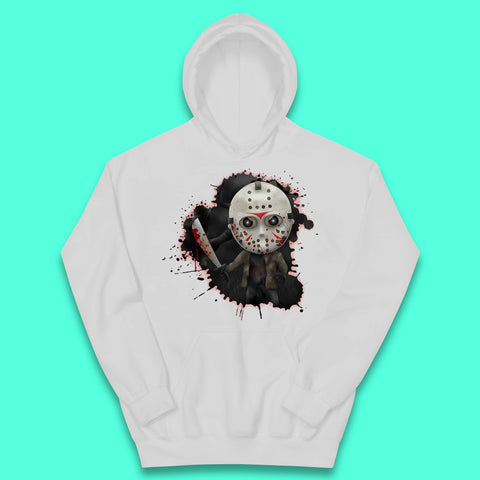 Chibi Jason Voorhees Holding Bloody Knife Halloween Friday The 13th Horror Movie Character Kids Hoodie