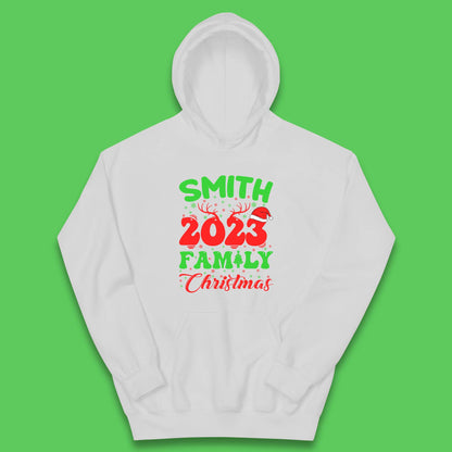 Personalised 2023 Family Christmas Your Name Xmas Matching Family Costume Kids Hoodie