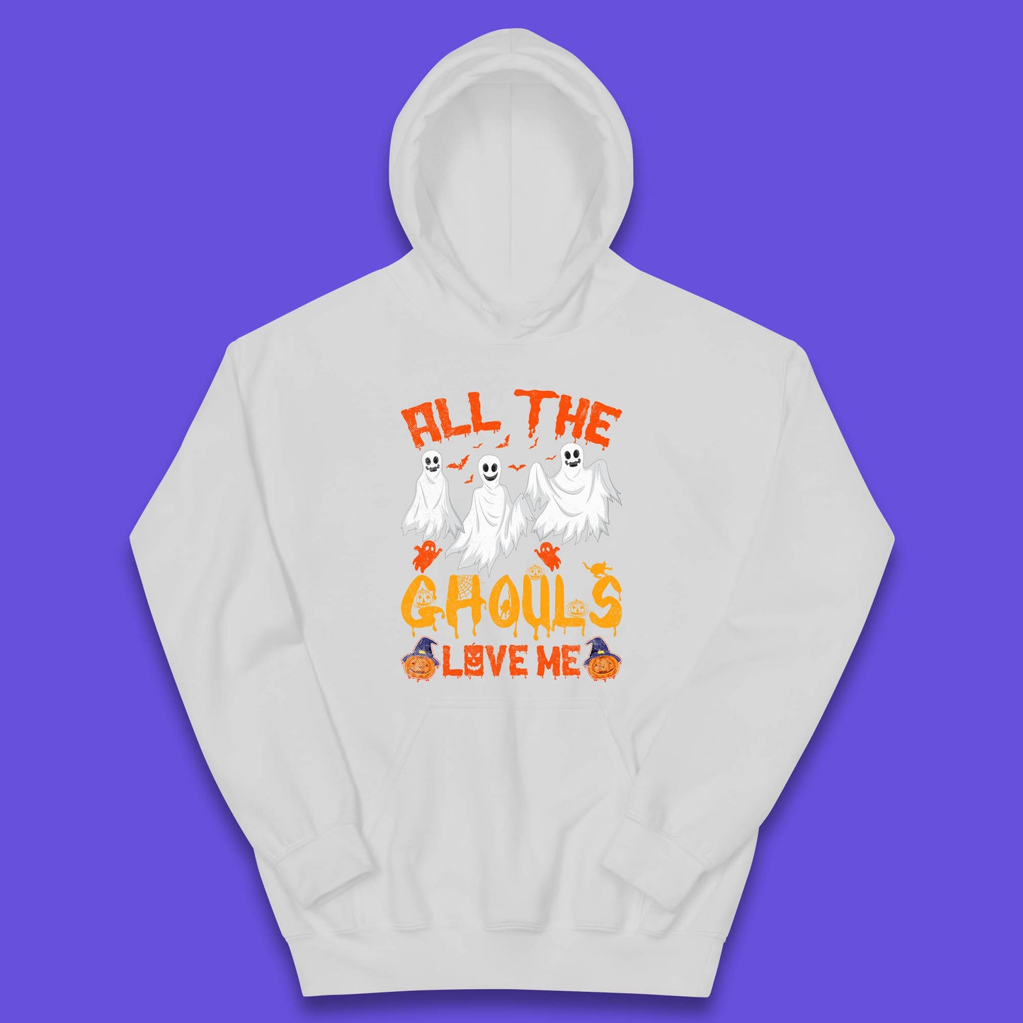 All The Ghouls Love Me Halloween Funny Horror Spooky Boo Ghost Kids Hoodie