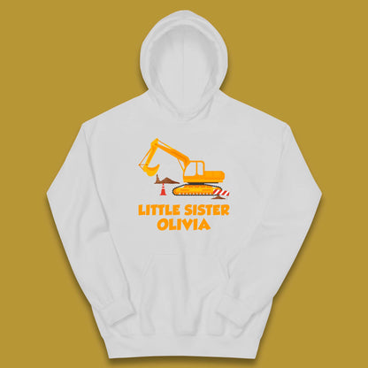 Personalised Little Sister Your Name Promoted To Sister Siblings Announcement Gift Kids Hoodie