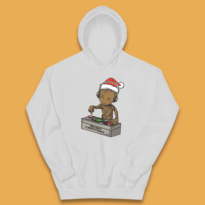 Baby Groot DJ Christmas Kids Hoodie
