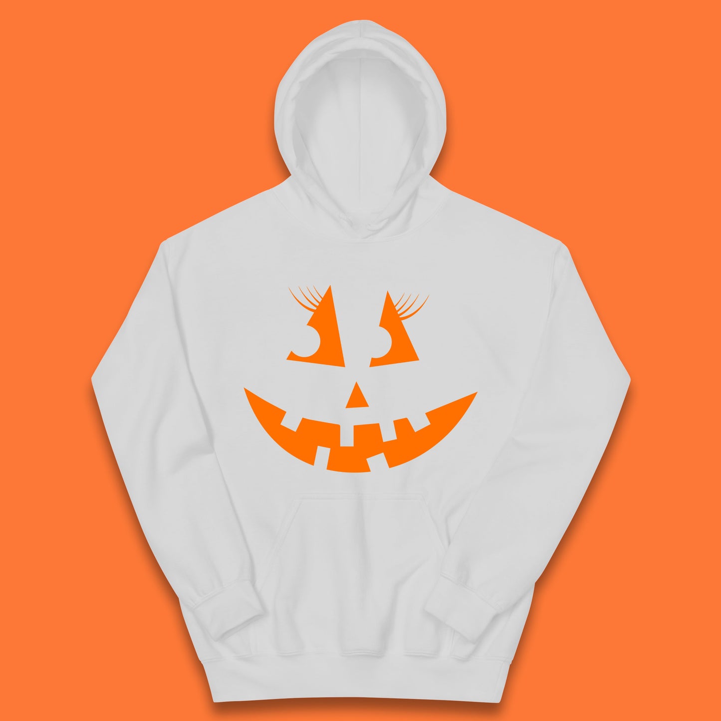 Halloween Pumpkin Jack-o-lantern Girl Evil Scary Horror Smile Face Kids Hoodie