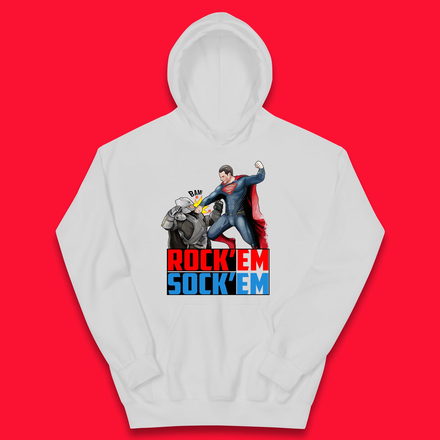 Rock'Em Sock'Em Batman V Superman Dawn Of Justice DC Comics Superheroes Fighting The Ultimate Face Off Kids Hoodie