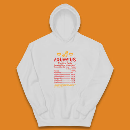 Aquarius Nutrition Facts Kids Hoodie