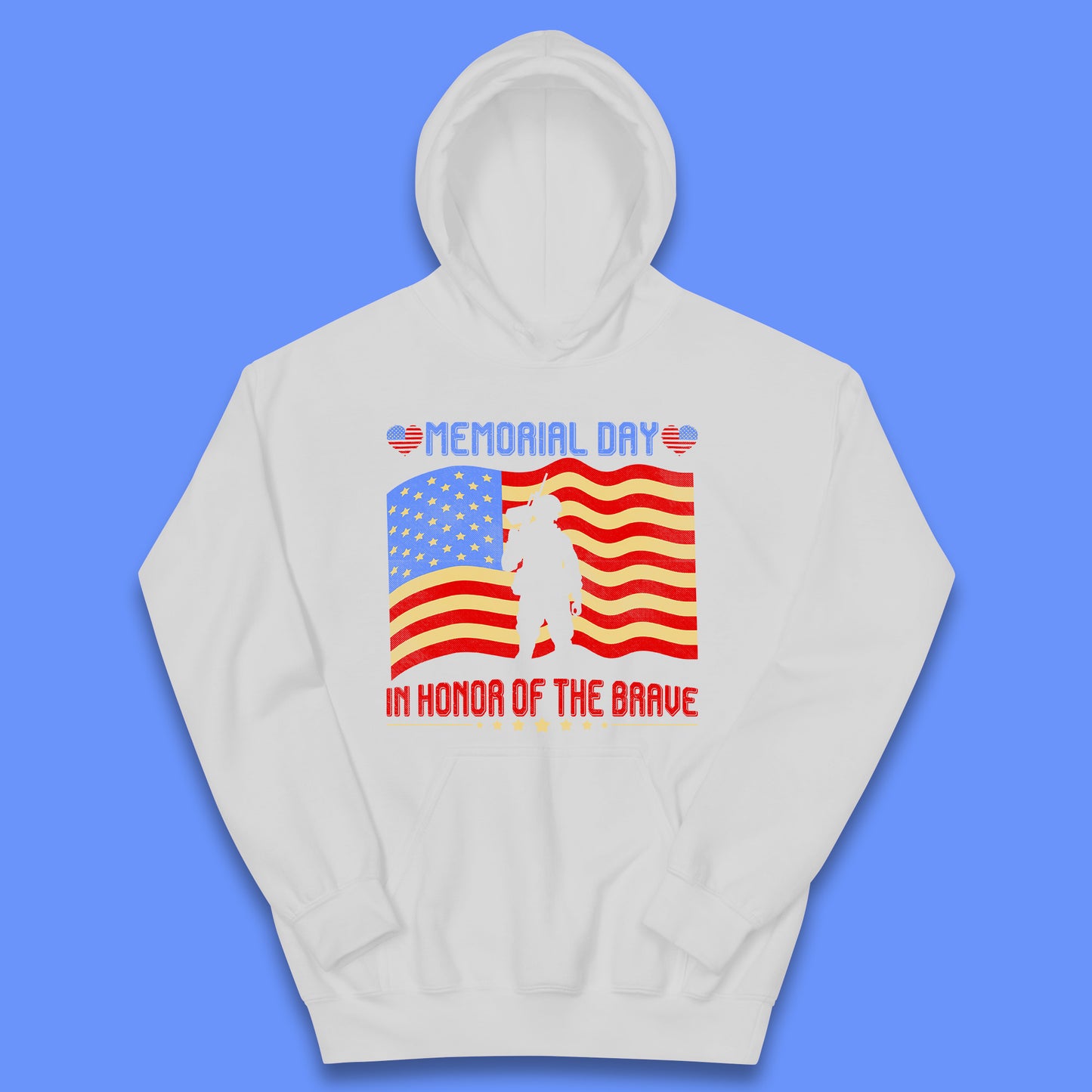 Memorial Day In Honor Of The Brave Heroes Military Soldiers Armed Forces Supporter Kids Hoodie