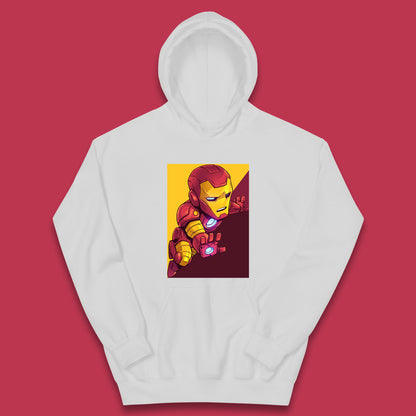 Flying Chibi Iron Man Superhero Marvel Avengers Comic Book Character Iron-Man Marvel Comics Kids Hoodie