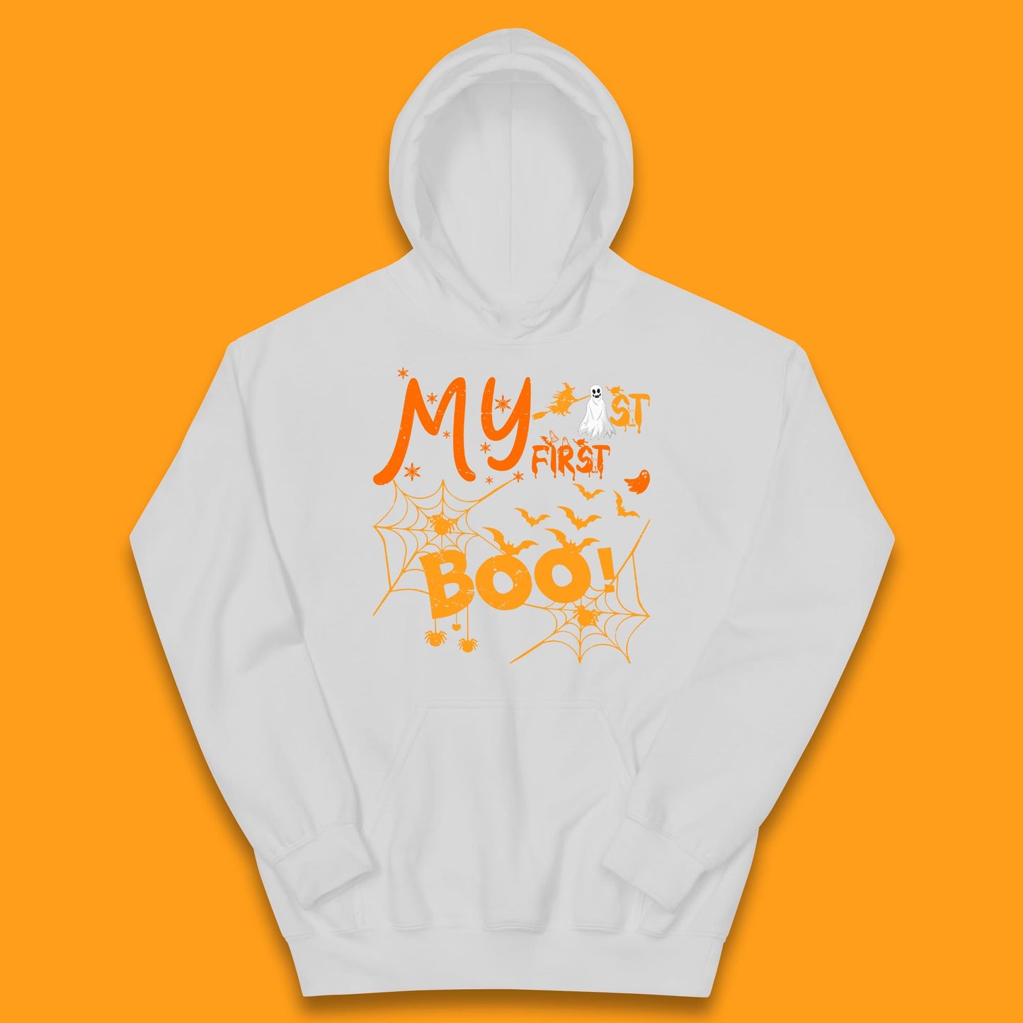 My First Boo Halloween Funny Boo Ghost Spooky Vibes Kids Hoodie