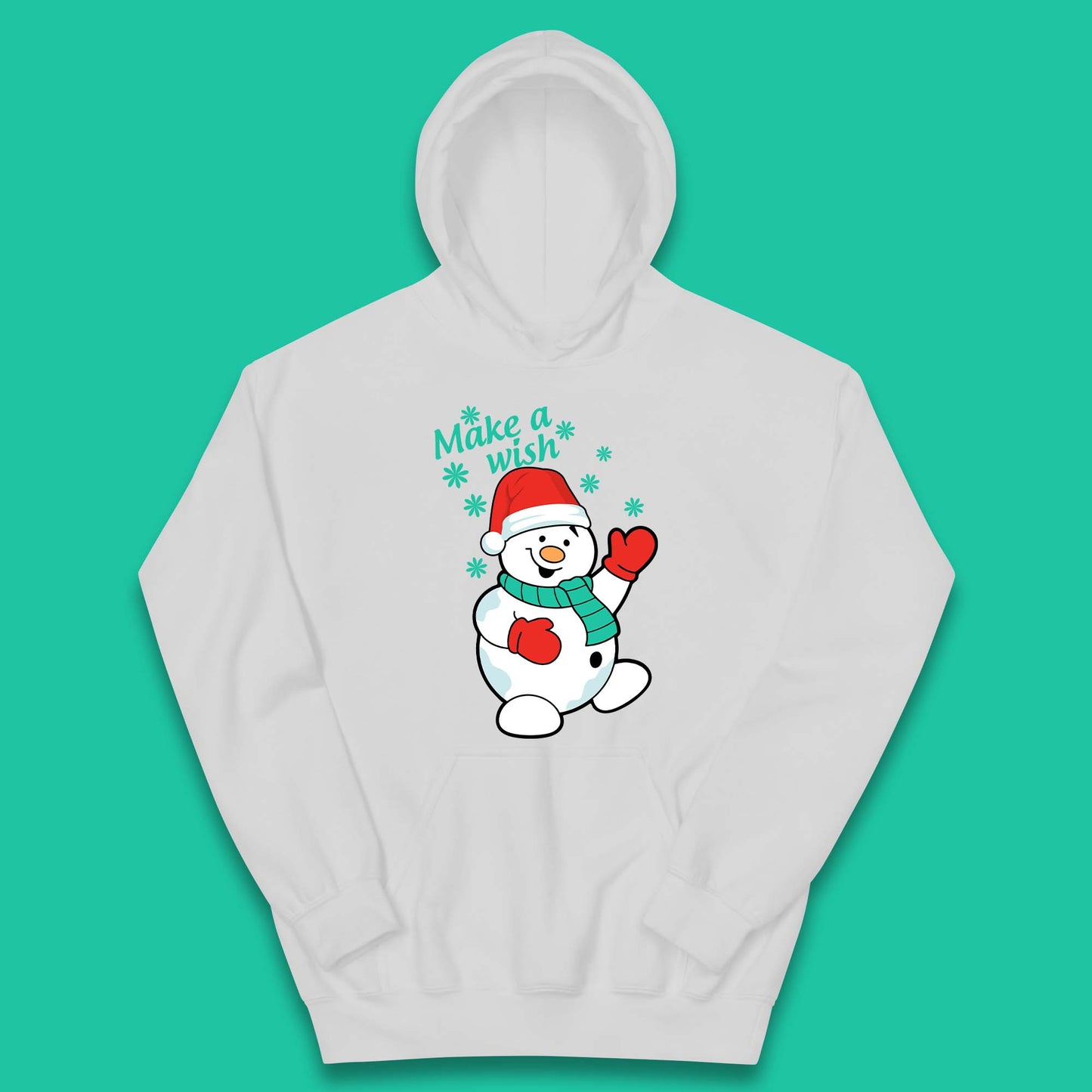 Make A Wish Snowman Christmas Kids Hoodie