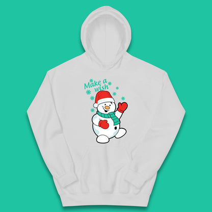 Make A Wish Snowman Christmas Kids Hoodie