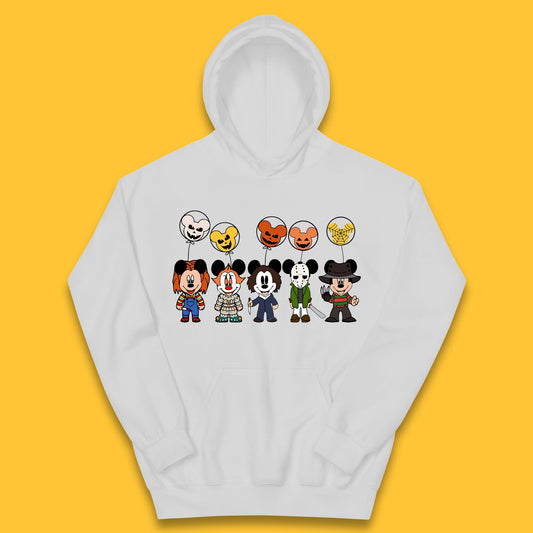 Disney Halloween Friends Horror Movie Characters Mickey Mouse Balloons Kids Hoodie
