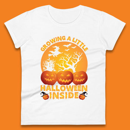 Growing A Little Halloween Inside Pregnancy Announcement Mom To Be Womens Tee Top