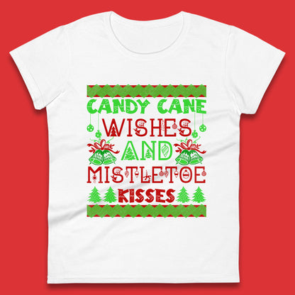 candy cane christmas womens t shirt
