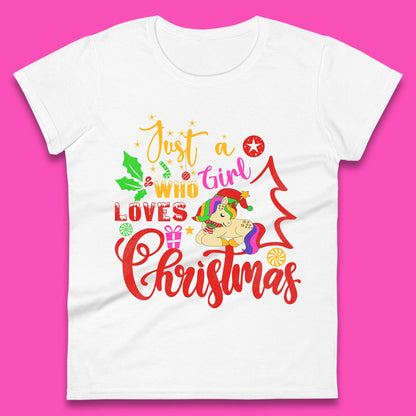 Unicorn Christmas Womens T-Shirt