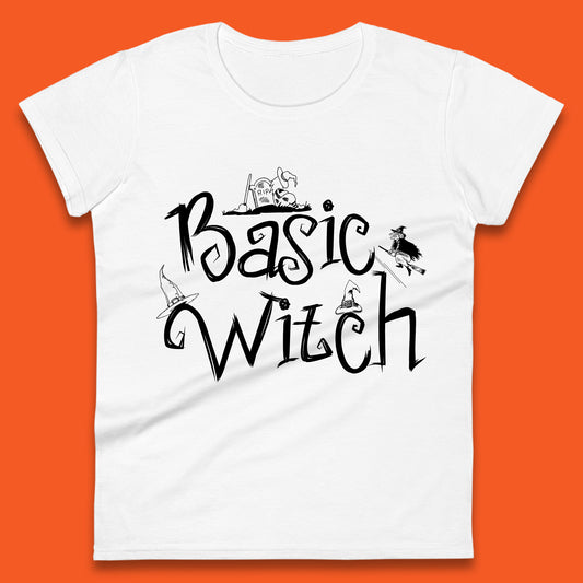 Basic Witch Funny Halloween Witch Horror Spooky Season Womens Tee Top