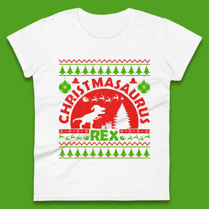 Christmasaurus Rex Womens T-Shirt